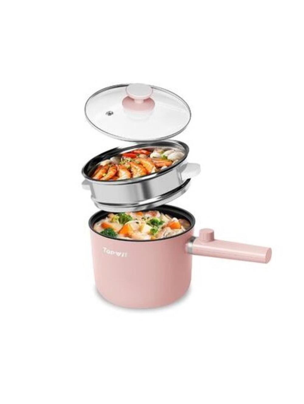 Tovolo Audecook Hot Pot Electric, 1.7L Mini Electric Skillet and Ramen Cooker, 3